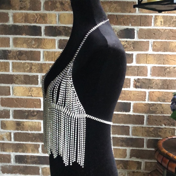 NEW Natasha CLEAR STONE BODY CHAIN - Picture 6 of 8